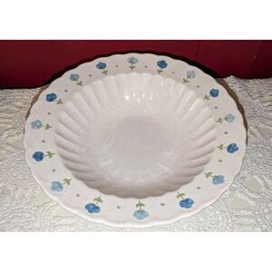 Vintage 9 1/4" Serving Bowl Metlox True Blue Vernon Ware Stoneware Hand Painted